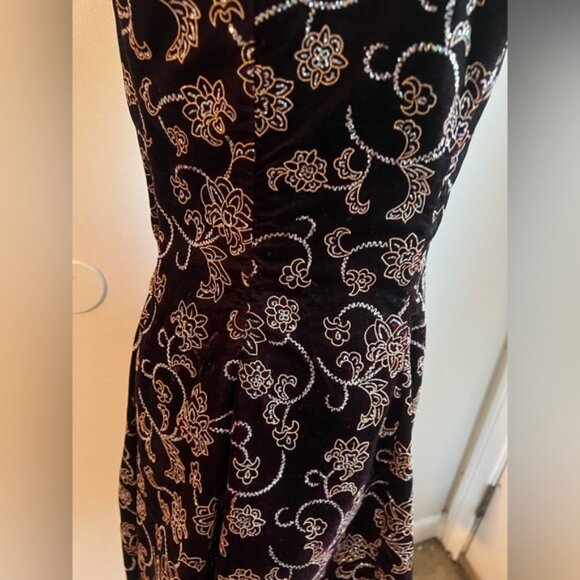 Scott McClintock vintage golf brocade dark red dress with chain straps size 10 - Picture 4 of 7